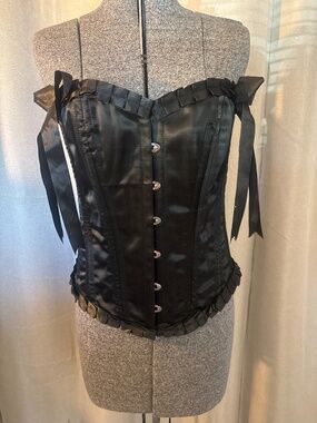 GoodGoth Satin Ruffle Corset - Size 2XL NEW